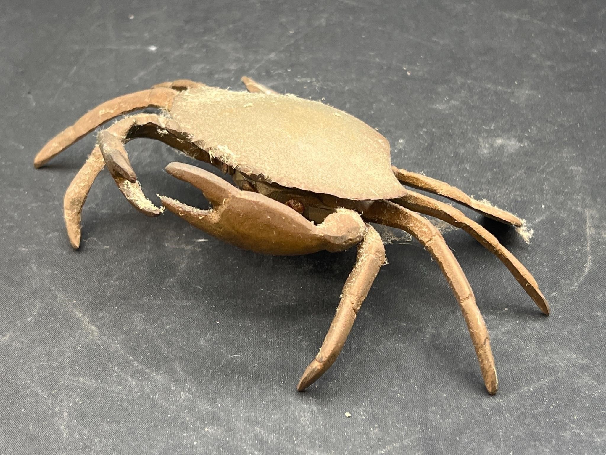 Vintage brass crab ashtray