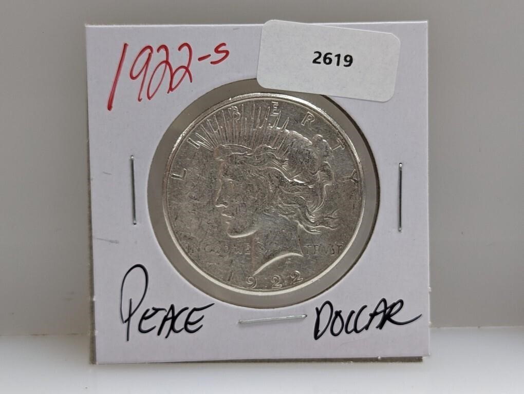 1922-S 90% Silver Peace $1 Dollar