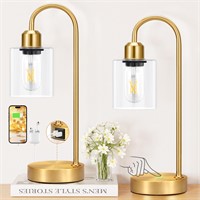 Innqoo Gold Industrial Touch Table Lamps for Bedro