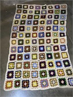 Vintage Crocheted Afghan 48x74