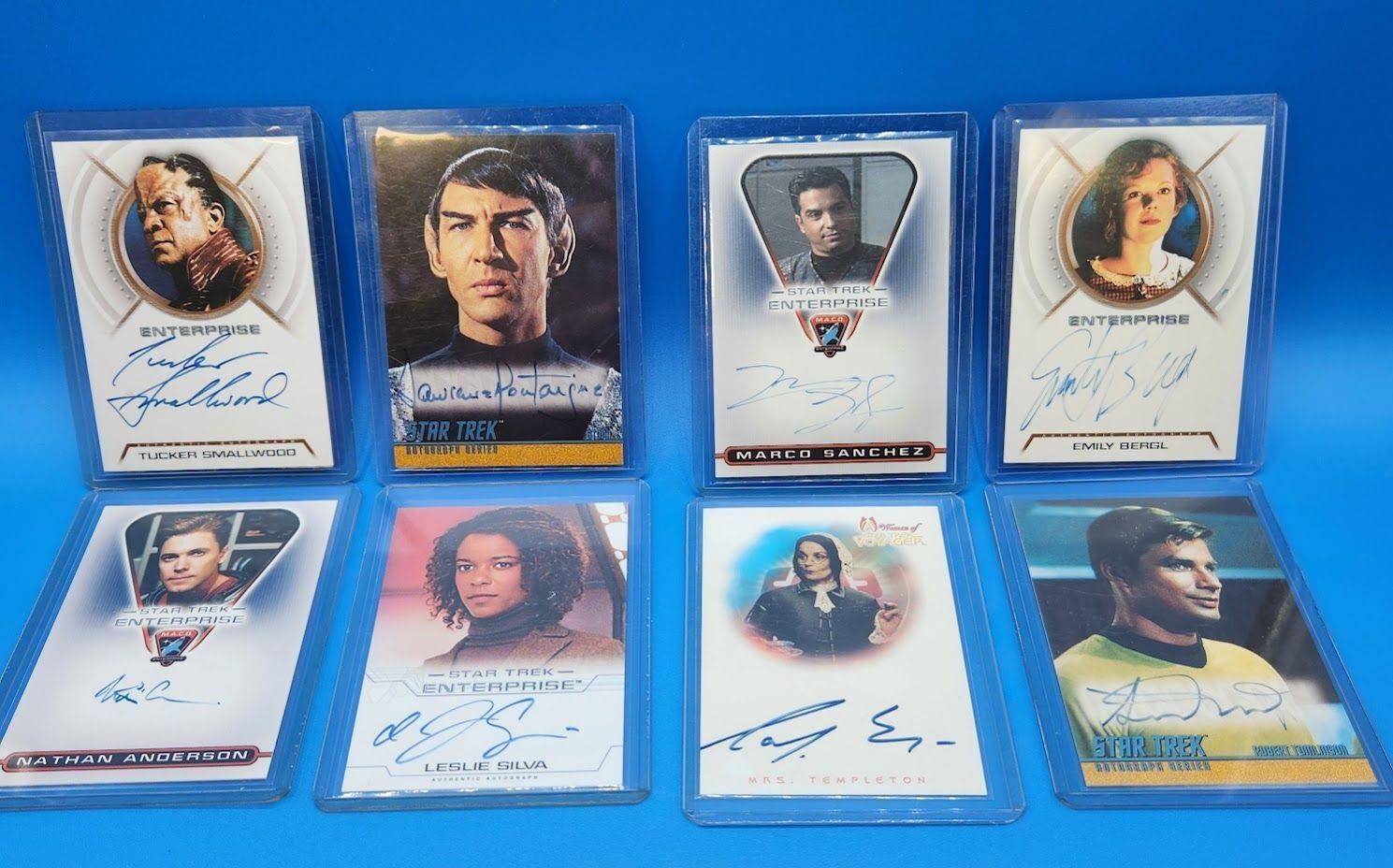 Eight Autographed Sci Fi Playing Cards