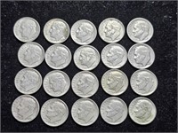 Roosevelt Silver Dimes - var. dates (20)