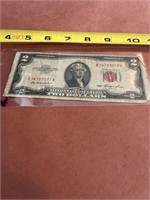 1953 red seal two dollar bill