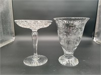 Cut Glass Compte & Flower Vase AMERCIAN GLASS