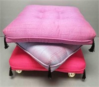 Mid-century modern 3 piece upholstered ottoman -