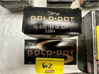 (2) BOXES OF GOLD DOT 45 AUTO 185 GR GDHP, 50