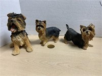 3 Collectible Yorkie Dog Figures