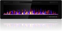 Electactic 60 inches Electric Fireplace Recessed a