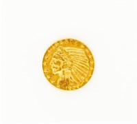 Coin 1909-D Gold $5 Indian Head-AU
