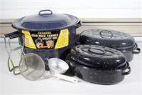 Granite Ware Canner w Rack & 2 Roaster Pans
