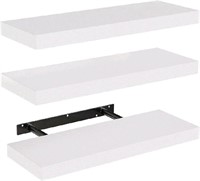 Amada White Floating Shelves, Wall Mounted 3 Sets,