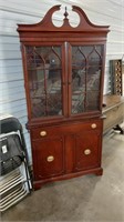 Vintage dark wood corner cabinet