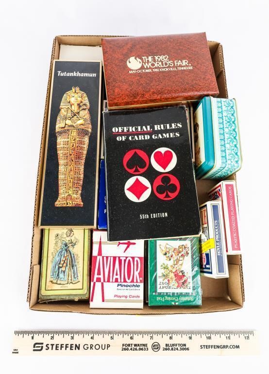 Flat of Assorted Playing Cards & Official