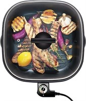 (N) Chefman Electric Grill And Skillet, Ridged Sur