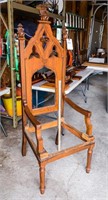 Antique Oak Gothic Victorian Arm Chair