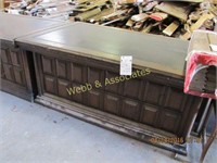 Desk with leather top and Brass nails 40 x 63