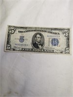1934A Five Dollar Silver Certificate