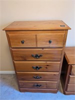 Wooden/Pine Tall Boy Dresser