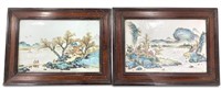 Pair of Framed Chinese Porcelain Panels,