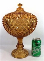 Westmoreland Amber Glass Sawtooth Compote