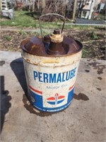 Permalube motor oil 5 gal can.