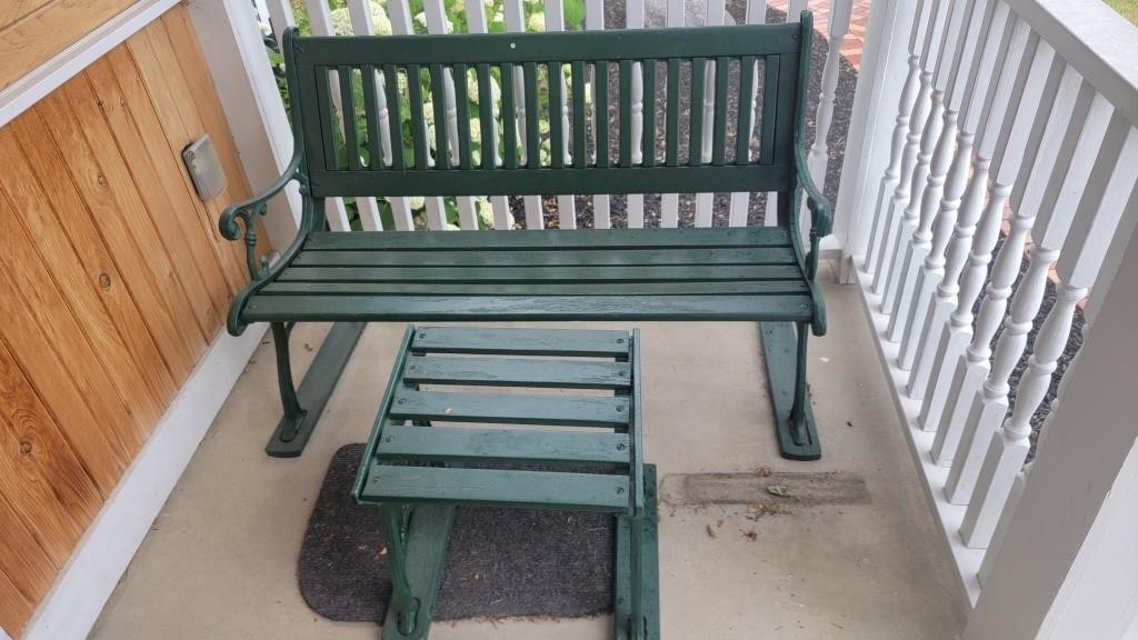 Cast iron and wood park bench