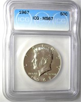 1967 Kennedy ICG MS67 LISTS $1650