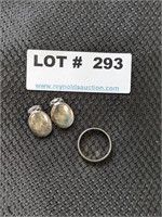 18K Ring & 925 Silver Earrings