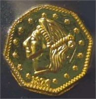 1876 1/4 California gold token