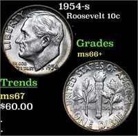 1954-s Roosevelt Dime 10c Grades GEM++ Unc