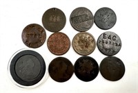 Eleven Assorted Early Large Cents