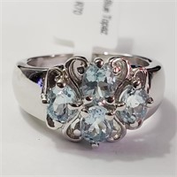 $300 Silver Blue Topaz Ring