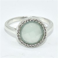 Silver Chalcedony Cz(3.15ct) Ring