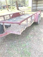 16' BED TANDEM RED TRAILER   GOOD CONDITION