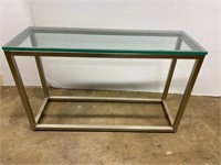 Thick Glass Top Metal Table