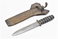 Double Edged Dagger Knife w/ Leather Sheath