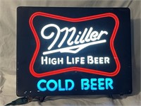 Lighted Miller High Life Beer Hanging Wall