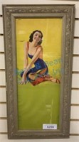 Glamour girl colorful framed print 8 x 20