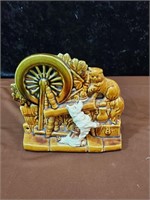 McCoy cat and dog spinning wheel planter approx 6