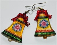 Vintage Retro Earrings Christmas Bells Jewelry