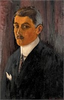 Alfons Baumgart "Self Portrait" Oil on Board