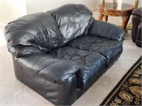 Black Leather Bassett Love Seat