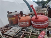 3 Vintage Metal Gas Cans