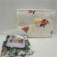 CHRISTMAS PRINTED THROW & POINSETTIA QUEEN