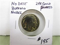 No Date – Gold Plated Buffalo Nickel