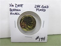 No Date – Gold Plated Buffalo Nickel