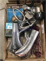 Assorted car parts, light bulbs, covers