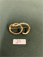 Vintage Goldtone Twisted Brooch