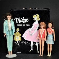 [3] Barbie Friends dolls with case