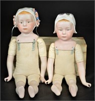 [2] Gebruder Heubach porcelain and cloth dolls